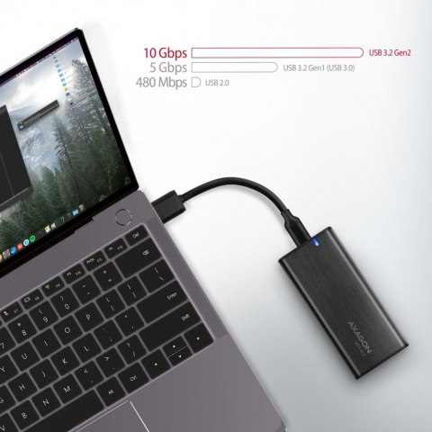 EEM2-SBC Obudowa zewnętrzna aluminiowa bezśrubowa USB-C 3.2 GEN 2 M.2 SATA SSD AXAGON