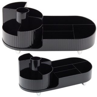 Organizer Wielofunkcyjny Na Kosmetyki Biurko Obrotowy Pojemny Czarny LEAN