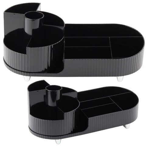 Organizer Wielofunkcyjny Na Kosmetyki Biurko Obrotowy Pojemny Czarny LEAN