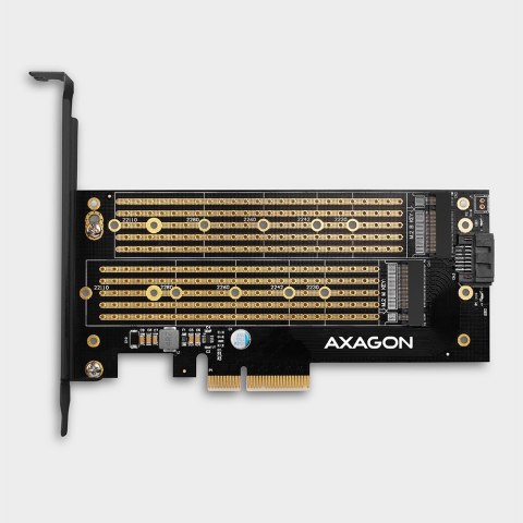 PCEM2-D Adapter wewnętrzny PCIe x4, 1x M.2 NVMe M-key + 1x SATA B-key slot, SP & LP AXAGON