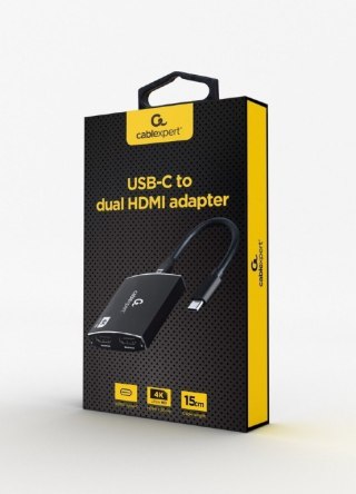 Adapter USB-C do 2xHDMI 4Kx2K audio Gembird