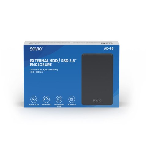 Zewnętrzna obudowa na dysk HDD/SDD 2,5 cala, USB 3.0, AK-65 Savio