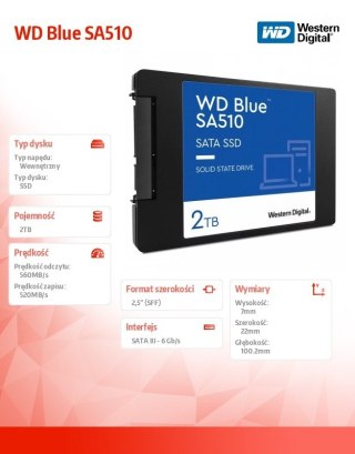 Dysk SSD Blue SA510 2TB 2,5 cala Western Digital