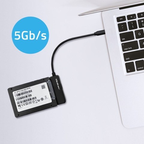 Adapter SATA | Przejściówka na dysk SSD HDD 2.5" | USB-C | Super speed 5Gb/s | 2TB Qoltec