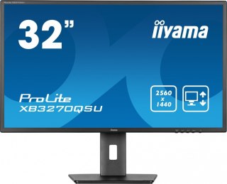 Monitor 32 cale XB3270QSU-B1 IPS,WQHD,HDMI,DP,100Hz,250cd,3ms,2x2W, 3xUSB(3.2),FlickerFree,VESA,HAS(150mm) IIYAMA