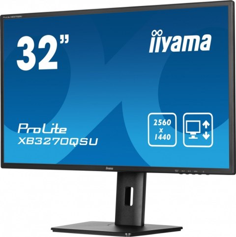 Monitor 32 cale XB3270QSU-B1 IPS,WQHD,HDMI,DP,100Hz,250cd,3ms,2x2W, 3xUSB(3.2),FlickerFree,VESA,HAS(150mm) IIYAMA