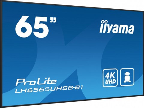 *IIYAMA 65'LH6565UHSB-B1, 24/7,IPS,ANDROID.11,4K,800cd, iiSignage2, SDM, 2x HDMI, DP, 2x USB,2x 10W, RJ45, WiFi, 4/32GB, PIO IIYAMA
