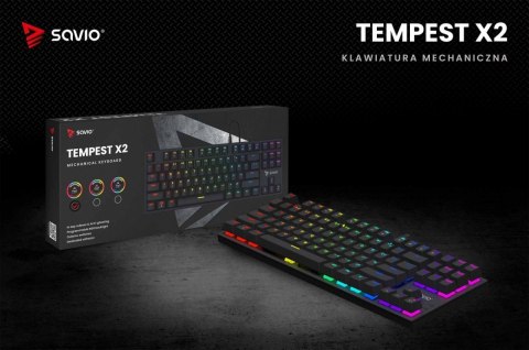 Klawiatura mechaniczna RGB Tempest X2 Outemu Red Savio