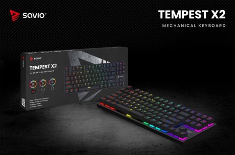 Klawiatura mechaniczna RGB Tempest X2 Outemu Red Savio