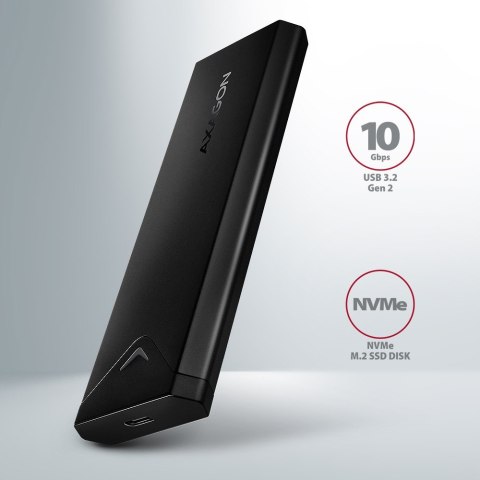 EEM2-UB2 Obudowa zewnętrzna aluminiowa, USB-C 3.2 Gen 2 - M.2 NVMe SSD, długość 42 do 80 mm Czarna AXAGON