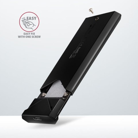 EEM2-UB2 Obudowa zewnętrzna aluminiowa, USB-C 3.2 Gen 2 - M.2 NVMe SSD, długość 42 do 80 mm Czarna AXAGON