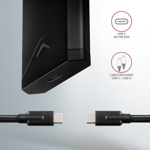 EEM2-UB2 Obudowa zewnętrzna aluminiowa, USB-C 3.2 Gen 2 - M.2 NVMe SSD, długość 42 do 80 mm Czarna AXAGON