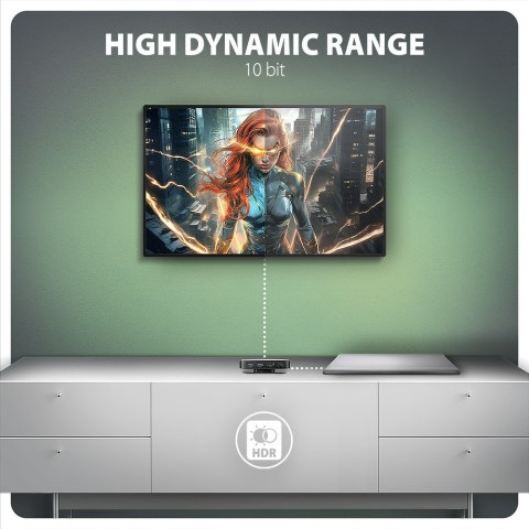 HMC-UFO Wieloportowy hub USB 9in1, 10Gbps, 2x USB-A, HDMI 4K/60Hz, M.2 NVMe/SATA, audio, PD 100W, SD/microSD, GLAN, 65cm USB-C k AXAGON