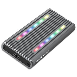 Obudowa | kieszeń na dysk M.2 SSD | SATA | NVMe | RGB LED | USB-C| 4TB Qoltec