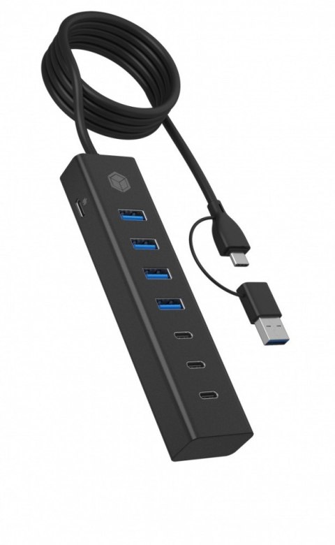 Hub IB-HUB1737-C3 7-Port USB 3.2 Gen 1 Hub, 3x USB Type-C., 4x USB Type-A IcyBox