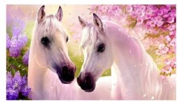 Diamentowa mozaika - Białe konie