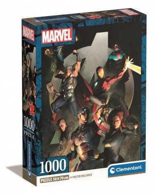 Puzzle 1000 elementów Compact Marvel The Avengers Clementoni