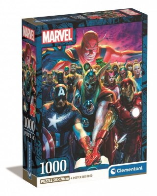 Puzzle 1000 elementów Compact Marvel The Avengers Clementoni