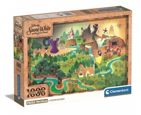 Puzzle 1000 elementów Compact Story Maps Królewna Śnieżka Clementoni