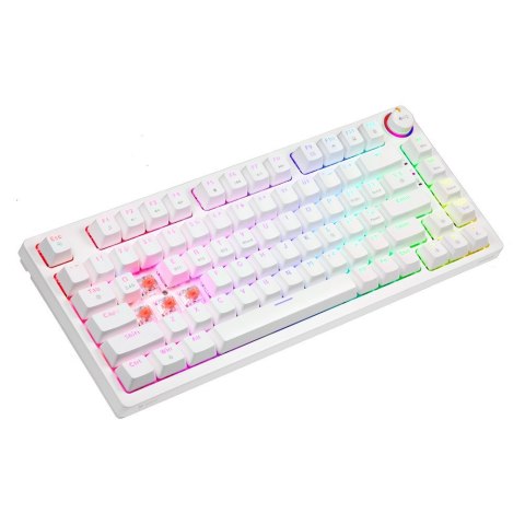 Klawiatura mechaniczna bezprzewodowa PHENIX WHITE Gateron Red Pro, ABS Savio