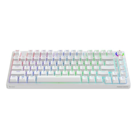 Klawiatura mechaniczna bezprzewodowa PHENIX WHITE Gateron Red Pro, ABS Savio