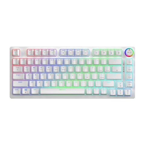 Klawiatura mechaniczna bezprzewodowa PHENIX WHITE Gateron Yellow, ABS Savio
