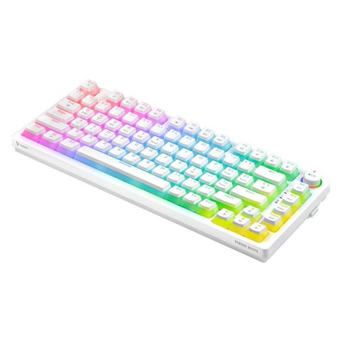 Klawiatura mechaniczna bezprzewodowa SAVIO PHENIX WHITE Gateron Yellow, Pudding Savio