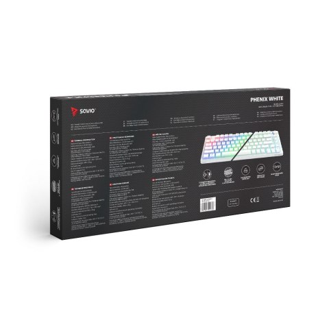 Klawiatura mechaniczna bezprzewodowa SAVIO PHENIX WHITE Gateron Yellow, Pudding Savio