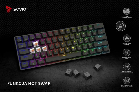 Klawiatura mechaniczna BLACKOUT X2 OUTEMU Peach Silent, Hot Swap Savio