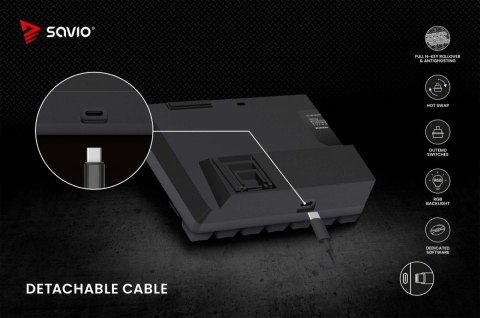 Klawiatura mechaniczna BLACKOUT X2 OUTEMU Peach Silent, Hot Swap Savio