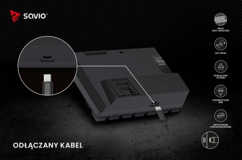 Klawiatura mechaniczna BLACKOUT X2 OUTEMU Red, Hot Swap Savio