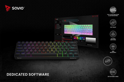 Klawiatura mechaniczna BLACKOUT X2 OUTEMU Red, Hot Swap Savio