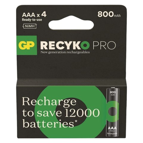 Akumulatorki R03/AAA Ni-MH 800mAh blister 4szt. GP RECYKO PRO GP Battery