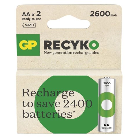 Akumulatorki R6/AA Ni-MH 2600mAh blister 2szt. GP RECYKO GP Battery