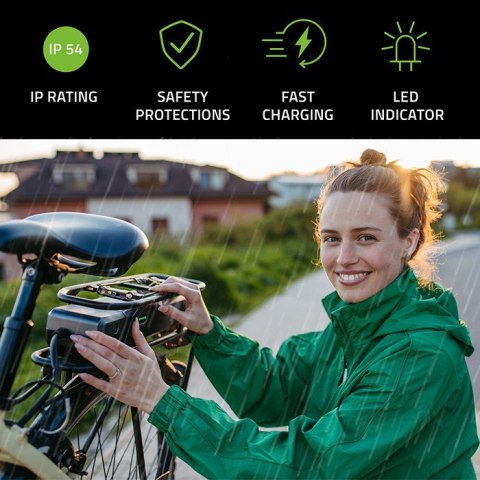 Ładowarka do roweru skutera elektrycznego XIAOMI 36V | 42V | 2A |8.0*.8.0mm+pin | wodoodporna + kabel zasilający Qoltec