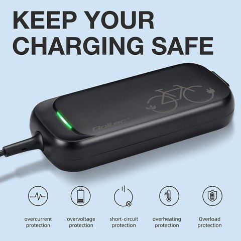 Ładowarka do roweru skutera elektrycznego XIAOMI 36V | 42V | 2A |8.0*.8.0mm+pin | wodoodporna + kabel zasilający Qoltec