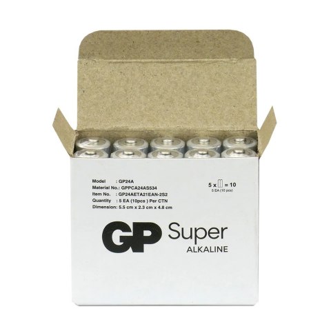 Baterie alkaliczne LR03/AAA GP SUPER 10szt. (G-TECH) GP Battery