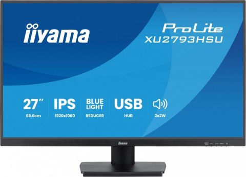Monitor 27 cali XU2793HSU-B7 IPS.HDMI.DP.2x2W.1ms.100Hz.USBx2.300cd/m2.FlickerFree IIYAMA