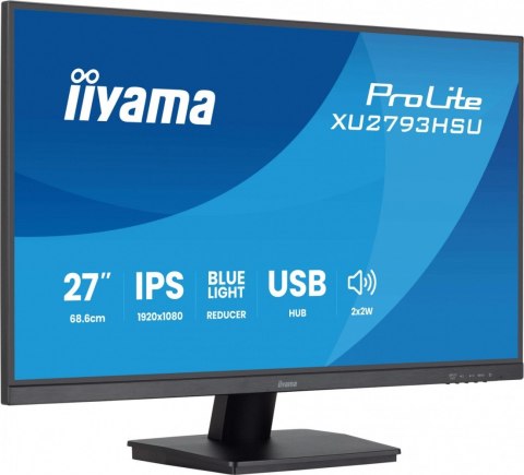 Monitor 27 cali XU2793HSU-B7 IPS.HDMI.DP.2x2W.1ms.100Hz.USBx2.300cd/m2.FlickerFree IIYAMA