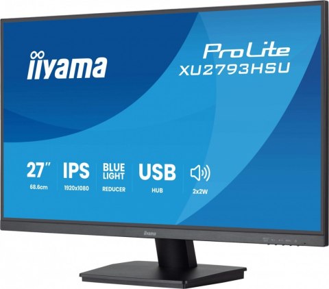 Monitor 27 cali XU2793HSU-B7 IPS.HDMI.DP.2x2W.1ms.100Hz.USBx2.300cd/m2.FlickerFree IIYAMA