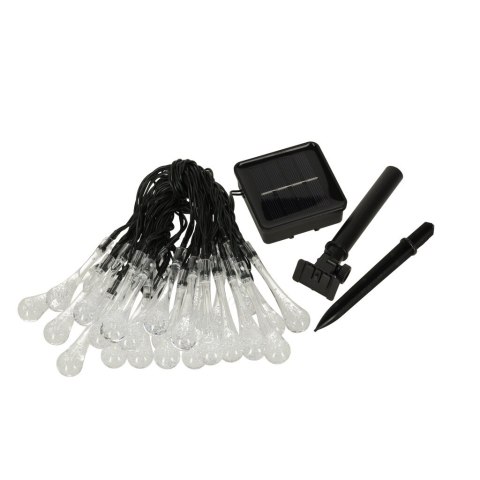 Lampki solarne ogrodowe łezki 6,5m 30LED zimny biały Kik Sp. z o. o. Sp. k.