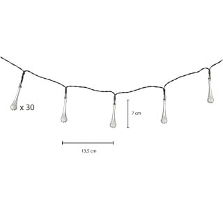 Lampki solarne ogrodowe łezki 6,5m 30LED zimny biały Kik Sp. z o. o. Sp. k.