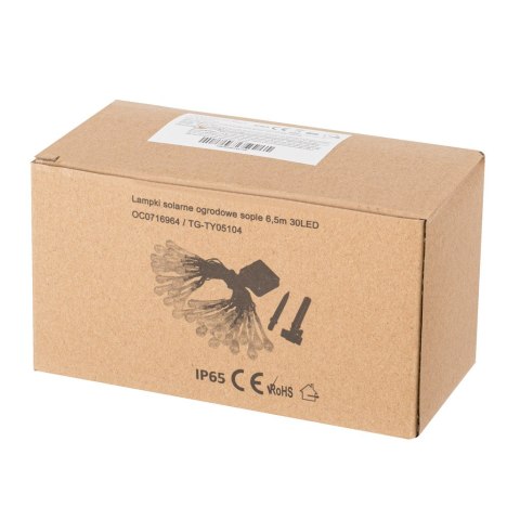 Lampki solarne ogrodowe łezki 6,5m 30LED zimny biały Kik Sp. z o. o. Sp. k.
