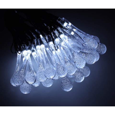 Lampki solarne ogrodowe łezki 6,5m 30LED zimny biały Kik Sp. z o. o. Sp. k.