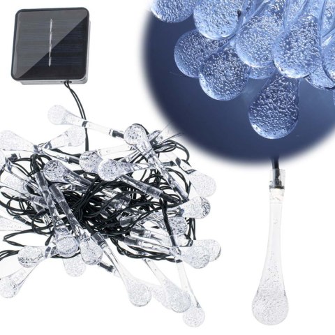 Lampki solarne ogrodowe łezki 6,5m 30LED zimny biały Kik Sp. z o. o. Sp. k.