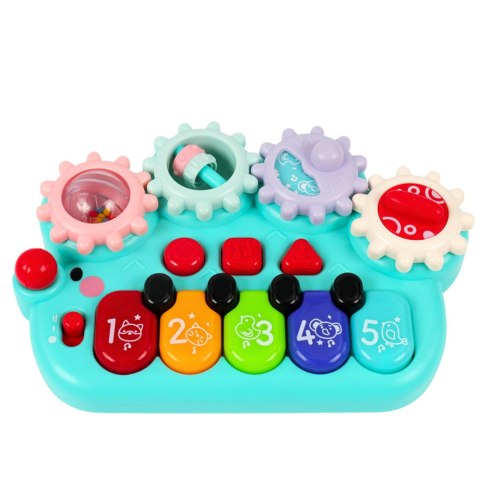 Pianinko Interaktywne Dla Dzieci Koła Zębate Niebieskie LEAN Toys