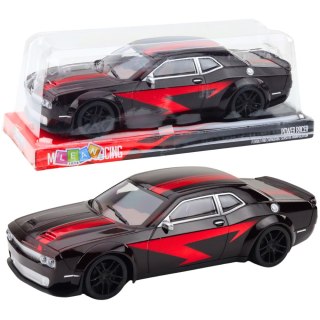 Samochód Sportowy Napęd Błyszcząca Karoseria Czarny Czerwone Linie LEAN Toys
