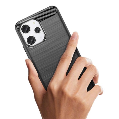 Elastyczne etui pokrowiec wzór karbon do Xiaomi Redmi 12 Carbon Case czarne HURTEL
