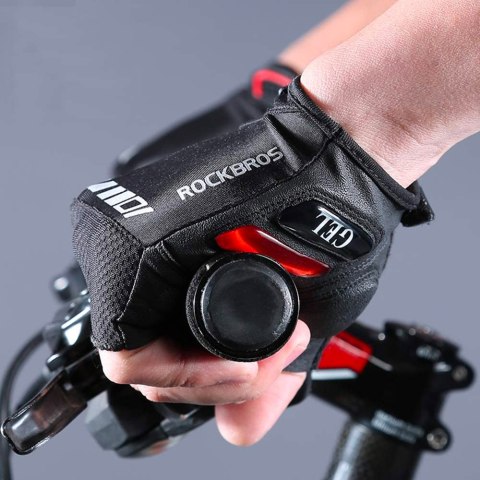 Rękawiczki rowerowe z wkładkami żelowymi rozmiar XL czarne ROCKBROS
