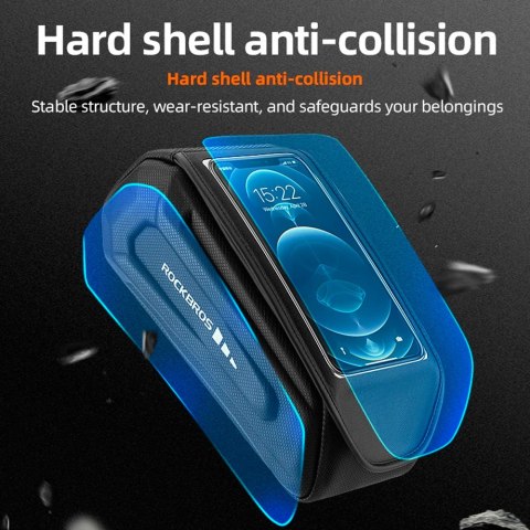 Torba rowerowa na ramę z pokrowcem na telefon wodoodporna czarna ROCKBROS